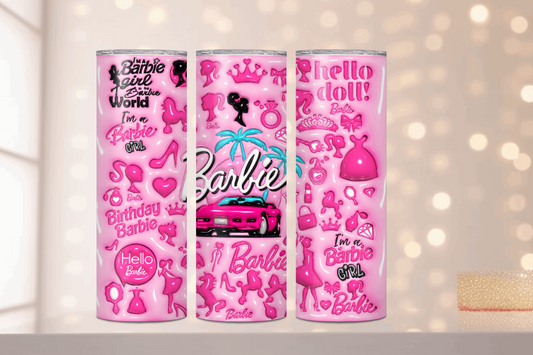 20 oz Barbie Pink Car Tumbler