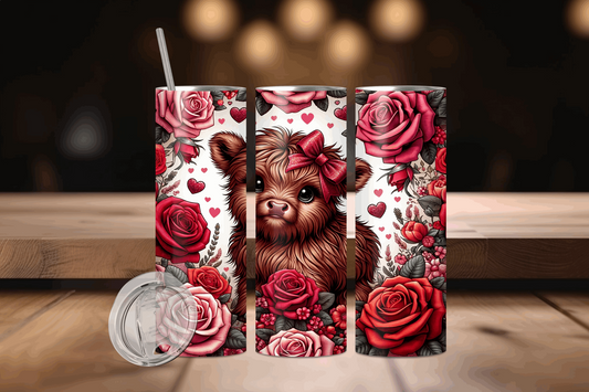 20oz Little Cow with Red Roses