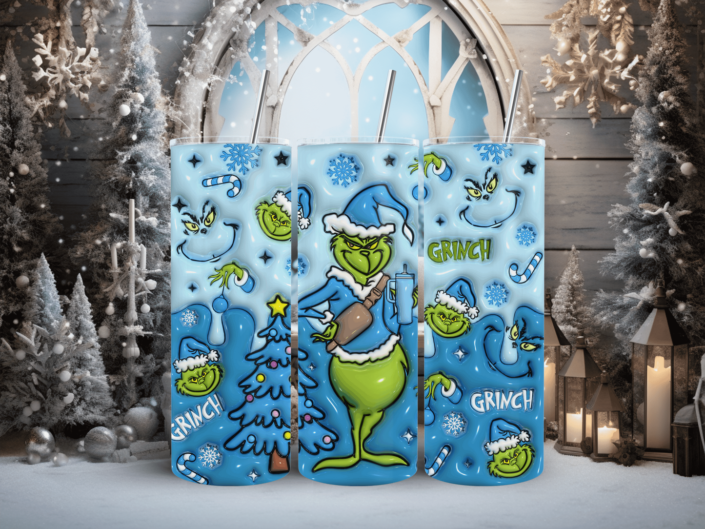 20oz Bubble Blue Grinch