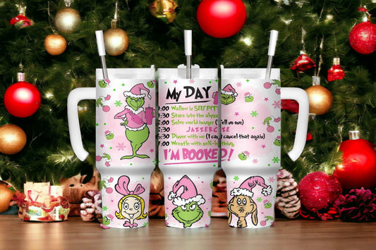 20oz Grinch My Day Tumbler with Handle