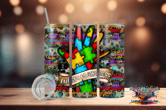 20 oz Autism Awareness Hand Tumbler