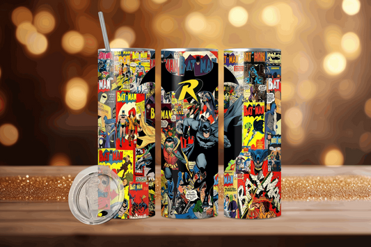 20oz Batman & Robin with comic Bg Tumbler