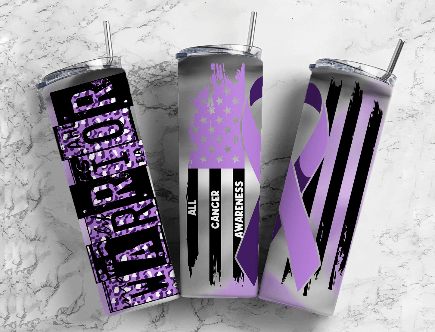 20 oz All Cancer Awareness Warrior Tumbler