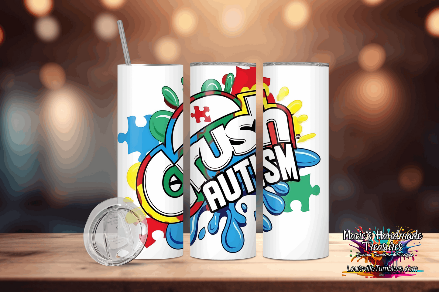 20 oz Autism Crush Autism  Tumbler