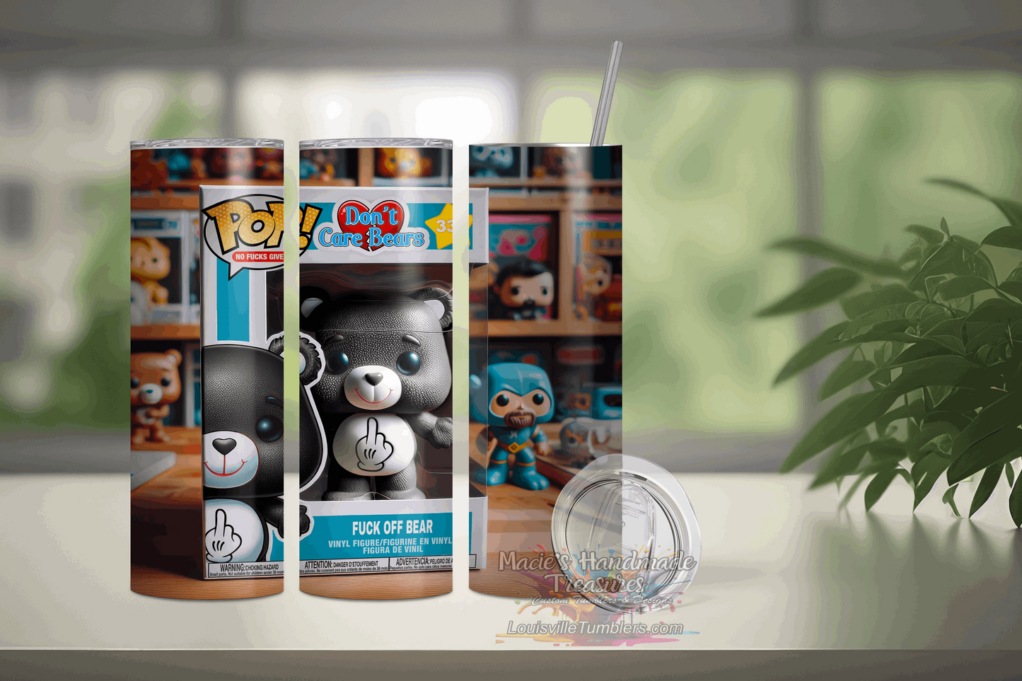 20 oz Don't Care Bear F?ck Off Tumbler