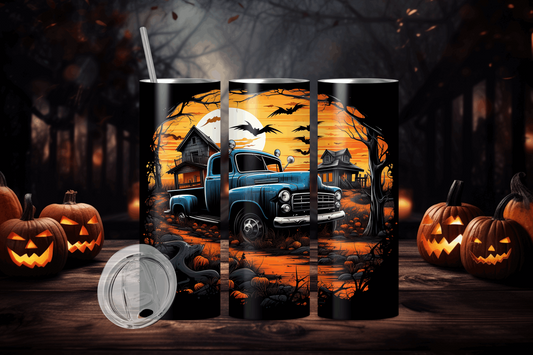 20oz Halloween Farm Truck Tumbler