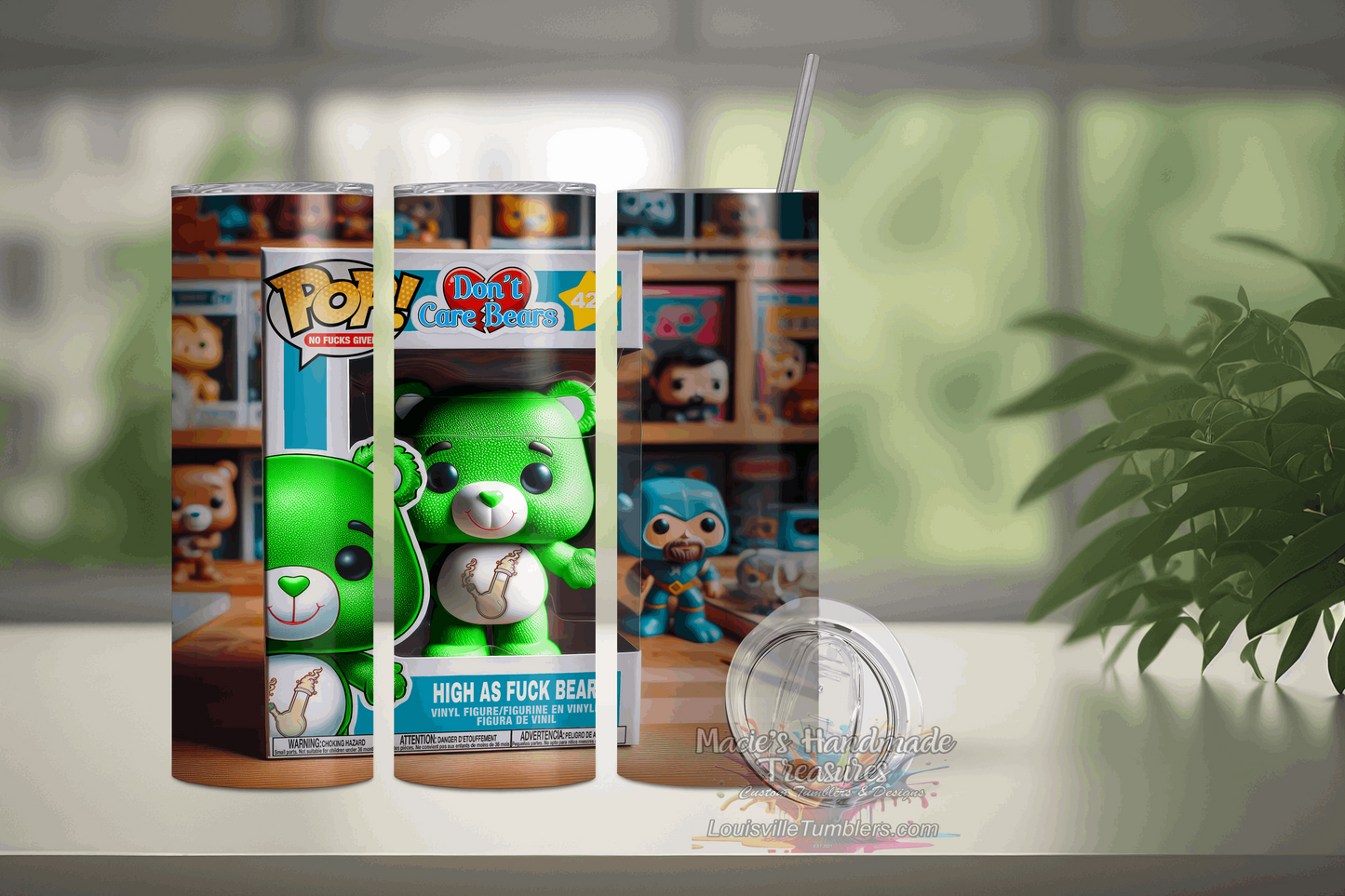 20 oz Don't Care Bear High as F?ck Tumbler