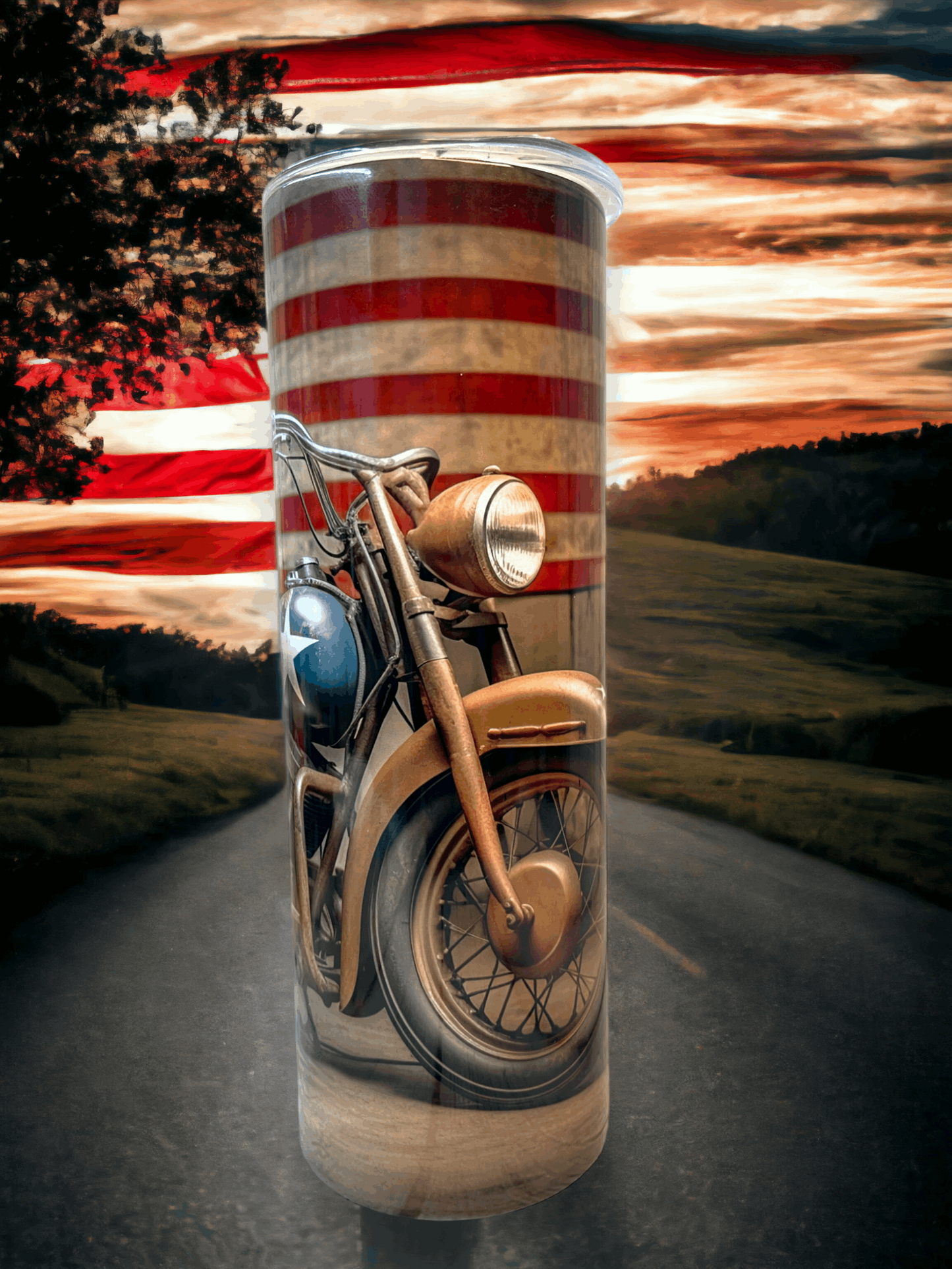 20 oz American Motorcycle Tumbler