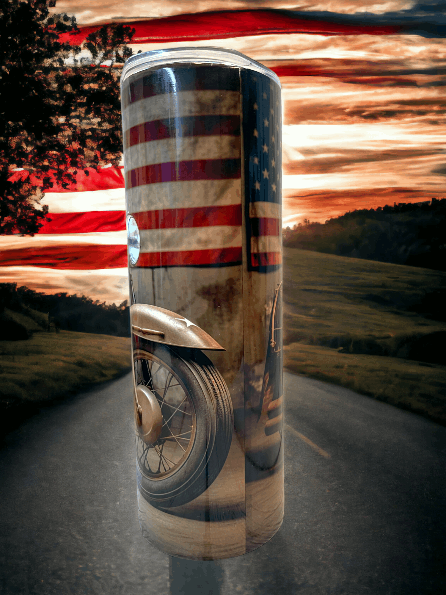 20 oz American Motorcycle Tumbler