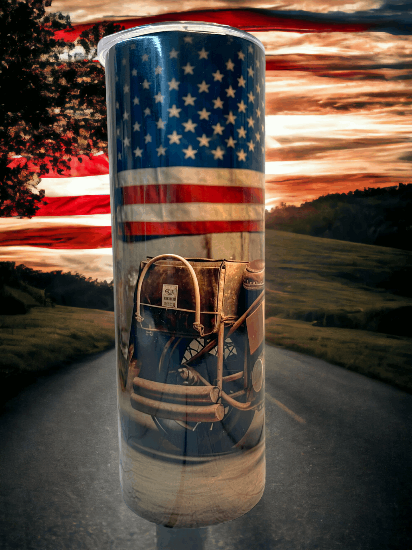 20 oz American Motorcycle Tumbler