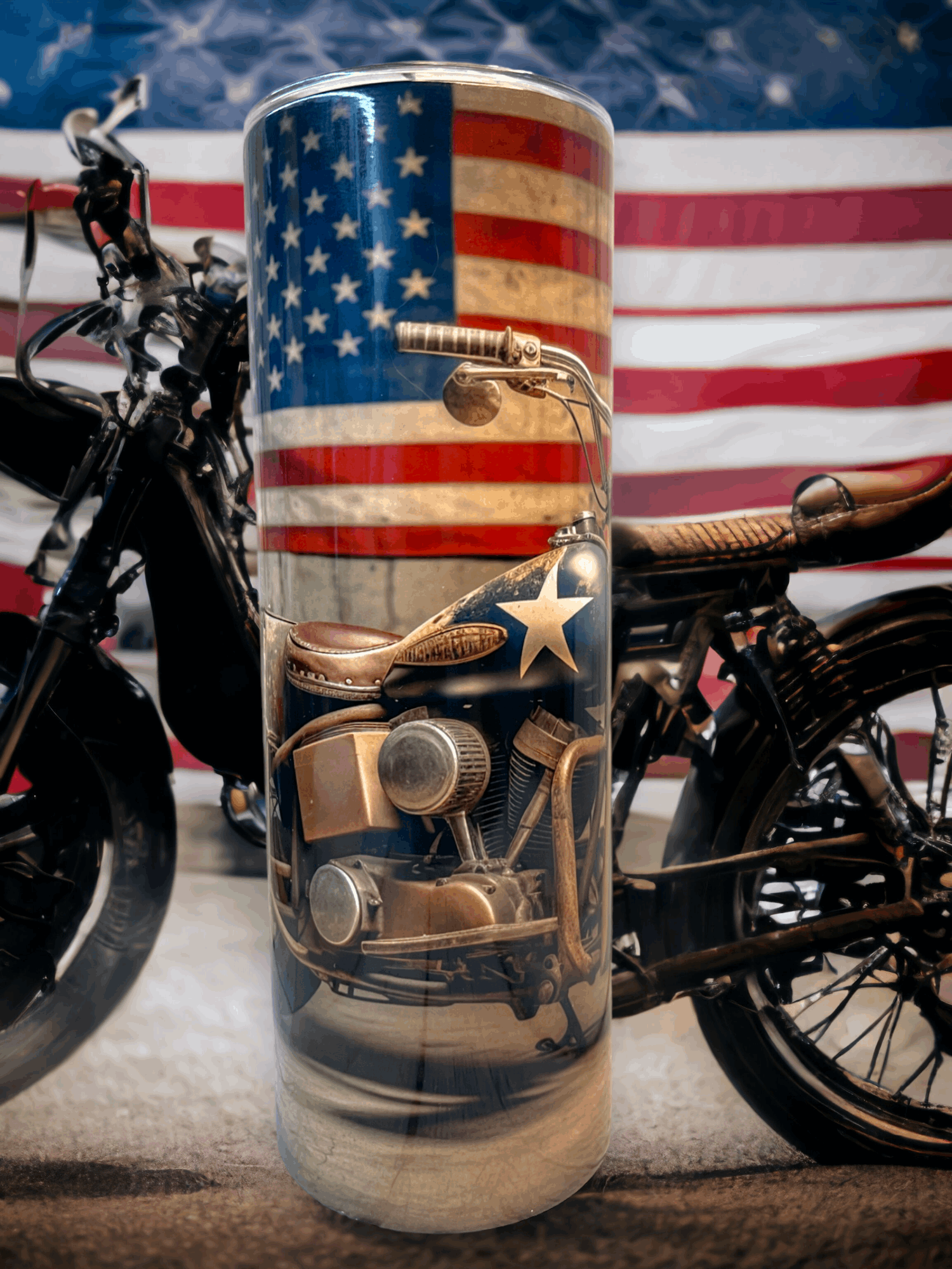 20 oz American Motorcycle Tumbler