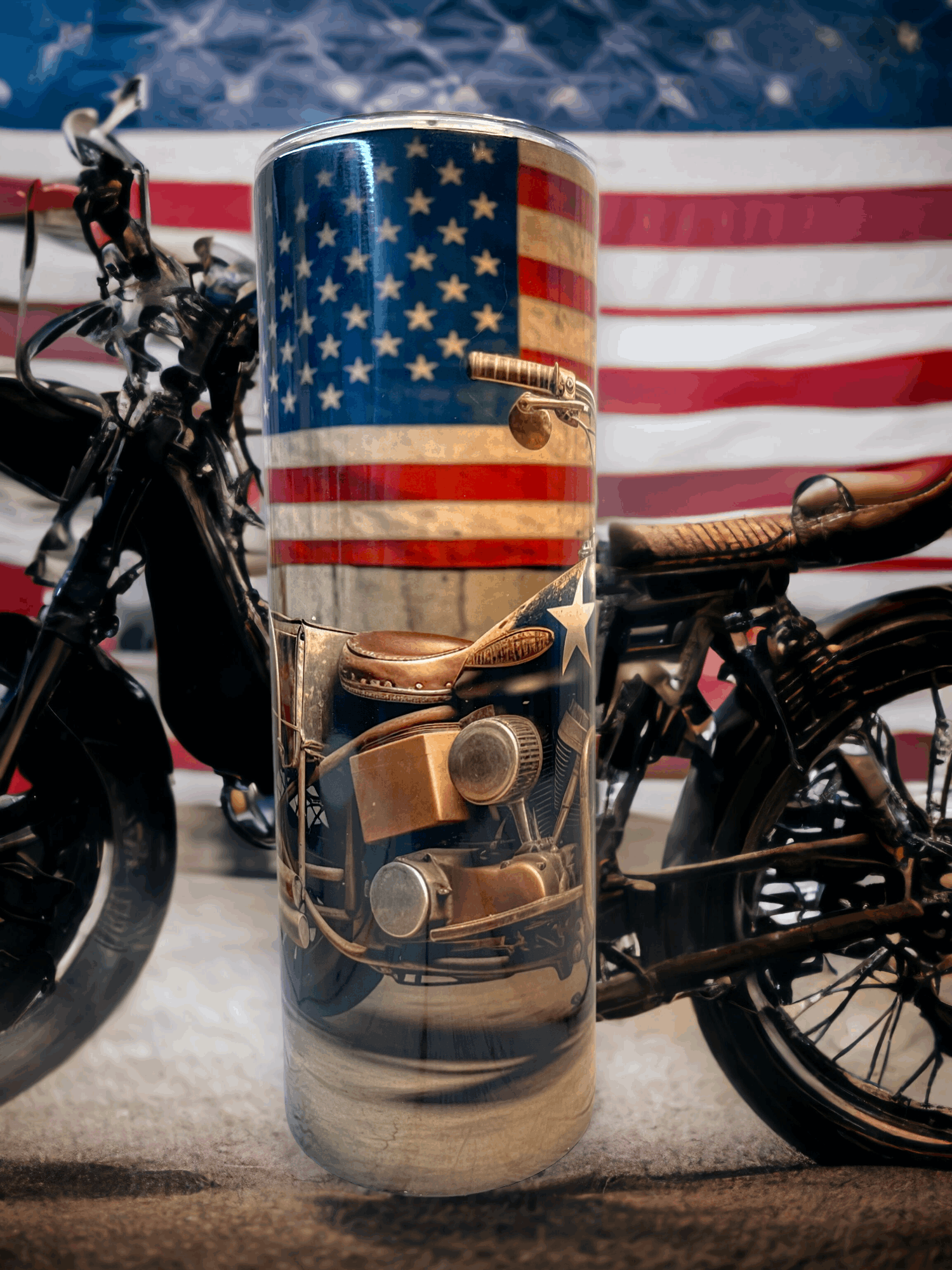 20 oz American Motorcycle Tumbler