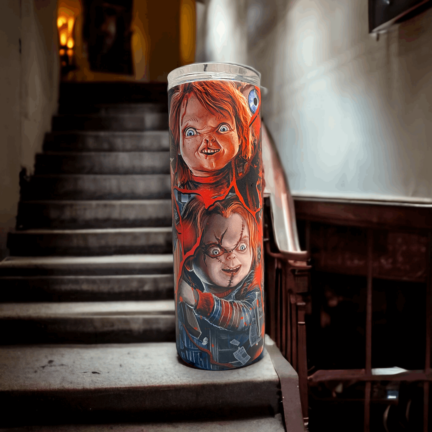 20 oz Child's Play Chucky Red Glow N Dark Tumbler