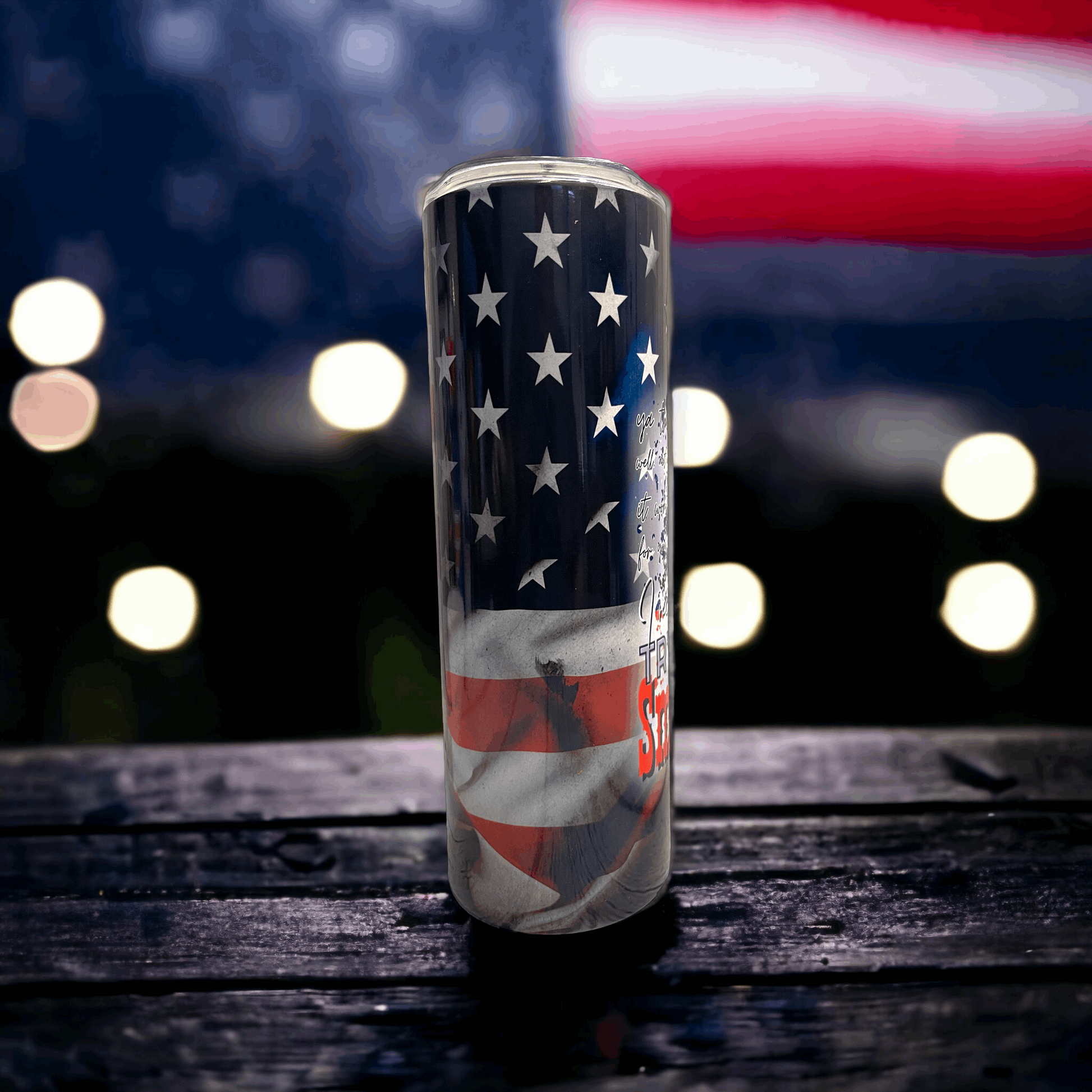 20 oz Jason Aldean Try that in a small Town Tumbler Flag