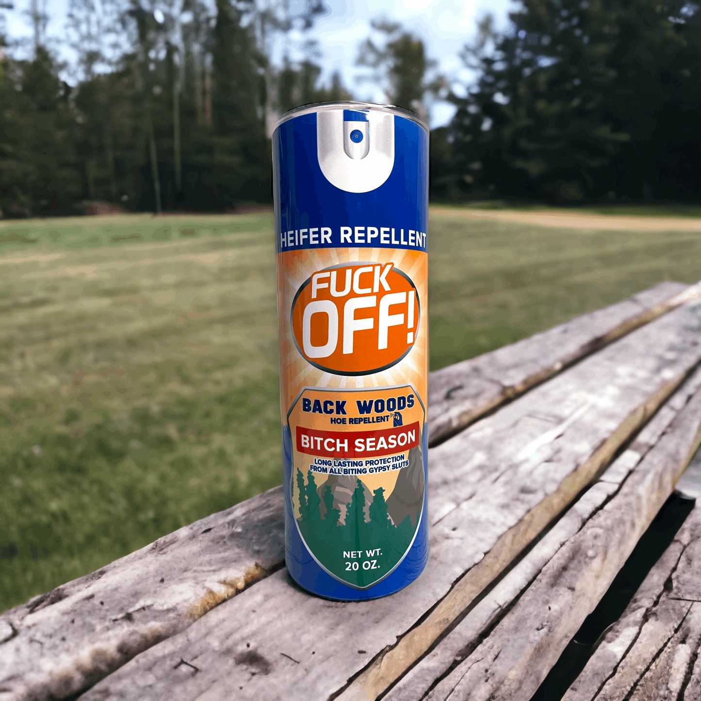 20 oz Heifer Repellent F-Off Blue Tumbler