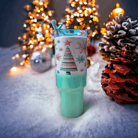 40oz Mint Ombre Christmas Tree