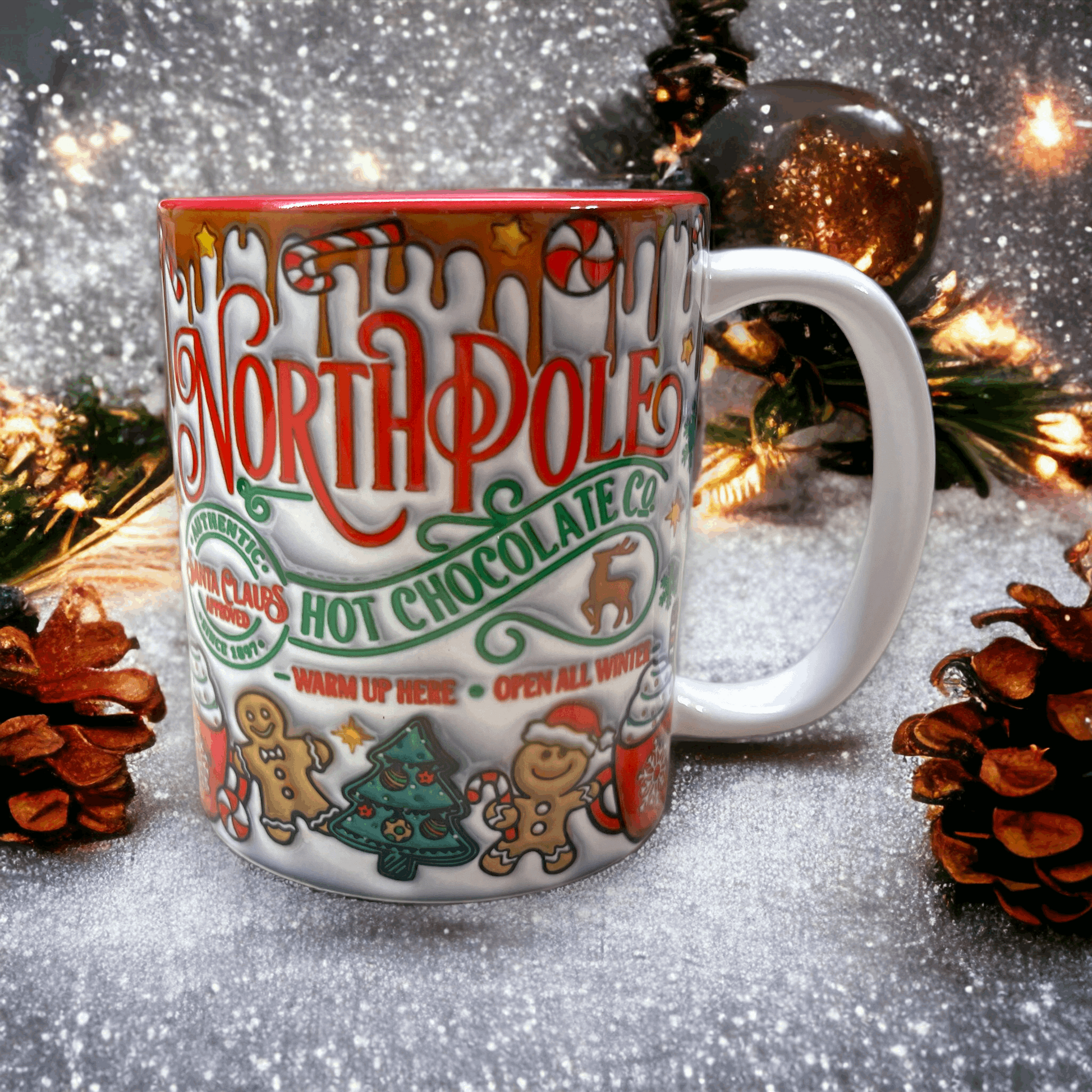 11oz Ceramic coffee Mug North Pole Hot Chocolate