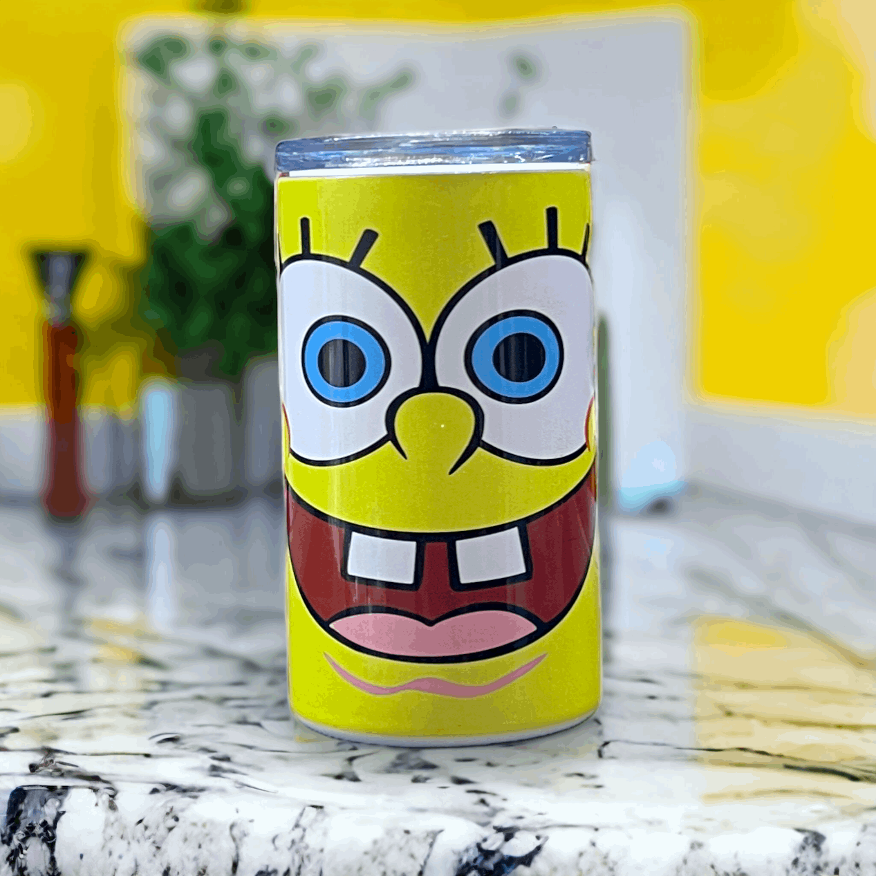 Mini 3oz Shot Tumbler Keychain Spong BOB Face