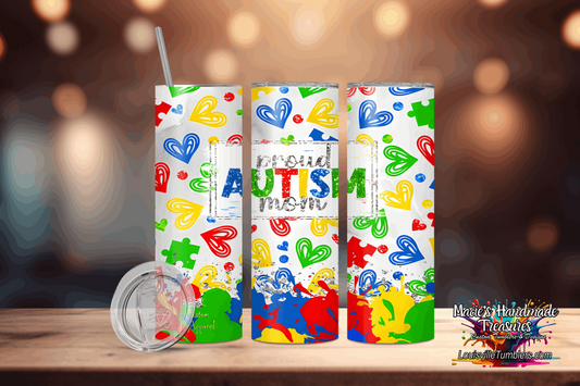 20 oz Autism Proud MoM Tumbler