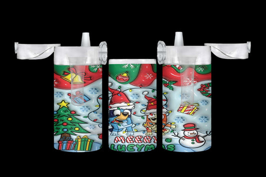 12oz Duo Sippy Tumbler Merry Blueymas Snownman