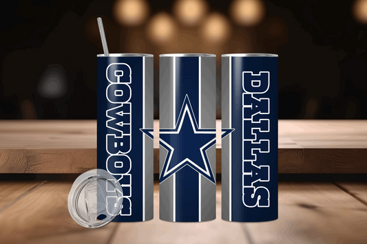 20oz Dallas Cowboys Grey & Blue