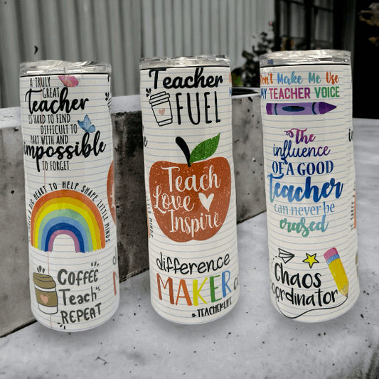 20oz Tumbler Teacher, Apple, Teacher Fuel