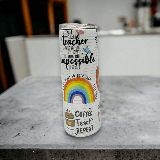 20oz Tumbler Teacher, Apple, Teacher Fuel