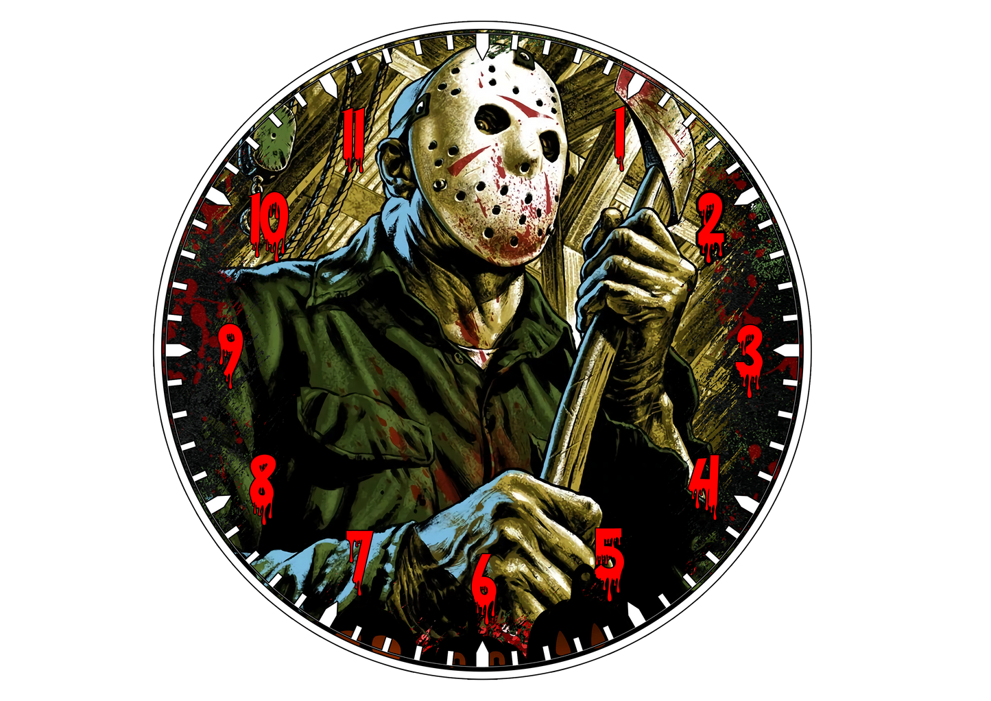 8 in Clock with Jason & Axe